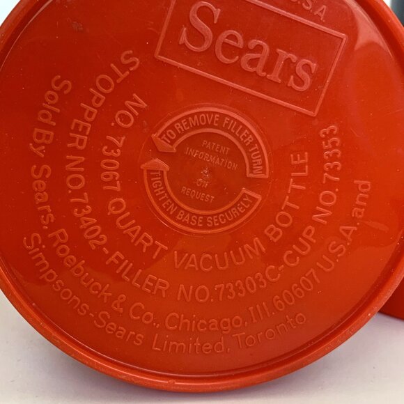 Two Sears Vacuum Bottles 73067 w/JC Higgins Plaid Lunch Picnic Bag Thermos Vtg - Picture 8 of 12
